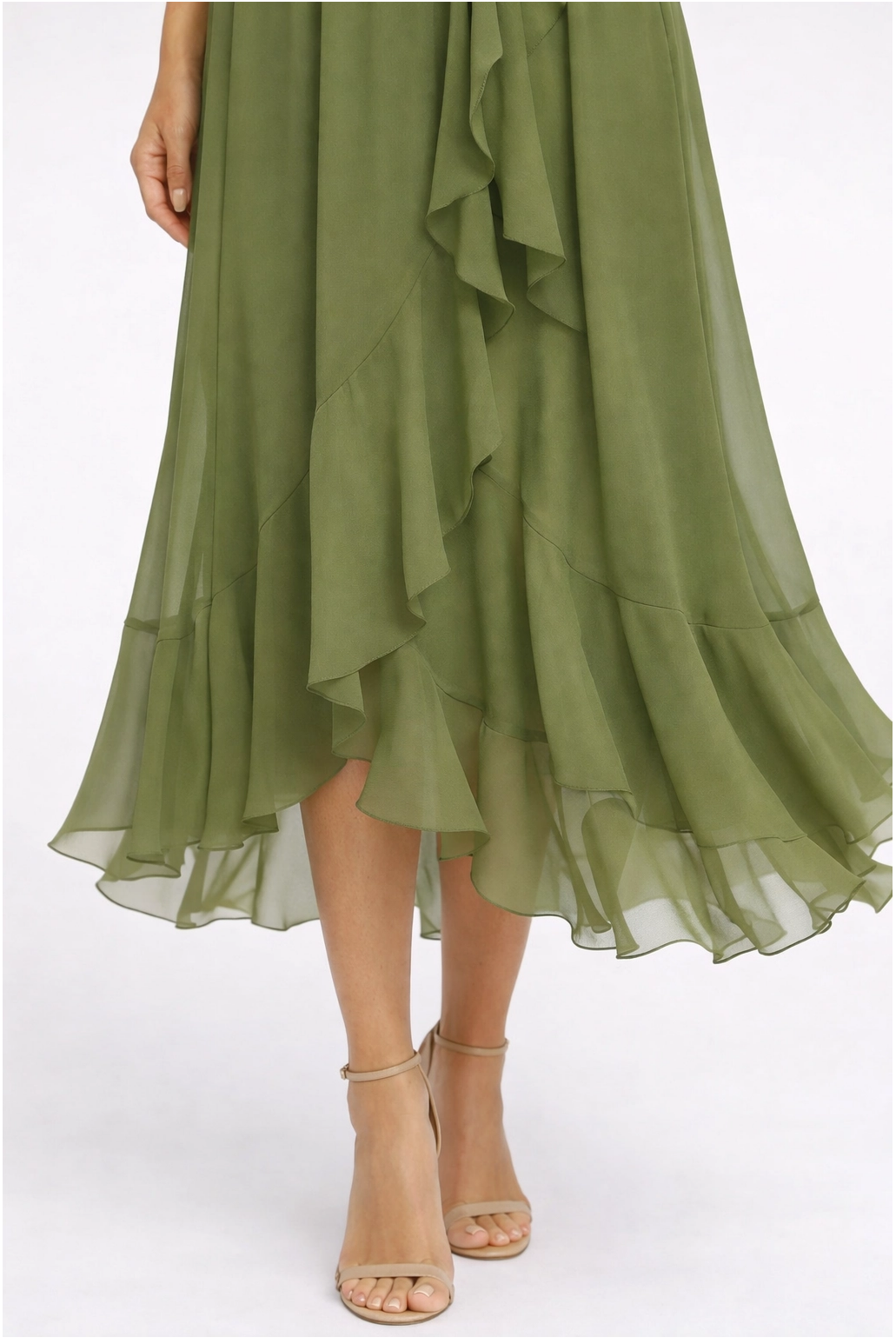 Olivia -Midi chiffon escote en V